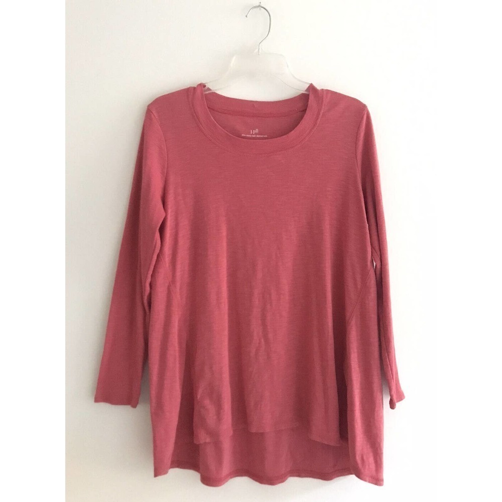 J Jill | Pima Scoop Neck Elliptical Tunic Petites Womens Size M Red Pullover Top